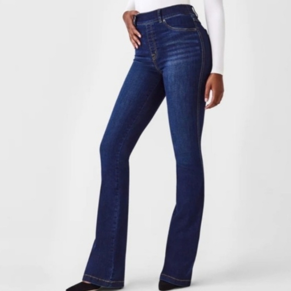 SPANX Women's Perfect Fit Boot Cut Jeans In Dark Blue. Size S. Never Worn